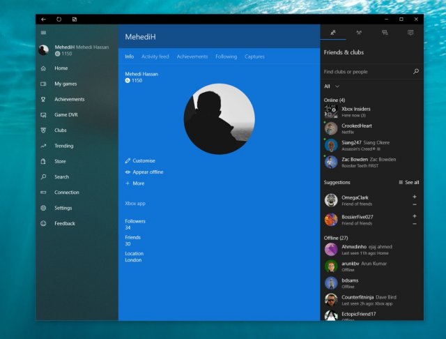 Приложение Xbox на Windows 10 в бета-версии получило Fluent Design