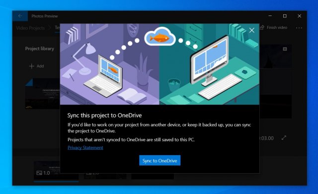 Microsoft убирает синхронизацию видеопроектов приложения «Фотографии» с OneDrive