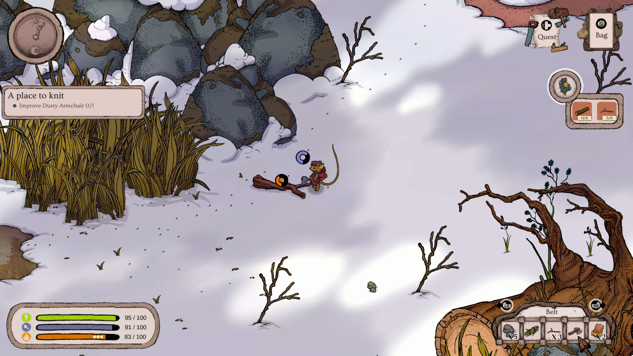 Winter Burrow от Pine Creek Games черпает вдохновение из комиксов Mouse Guard, Don't Starve, 7 Days to Die и Animal Crossing.