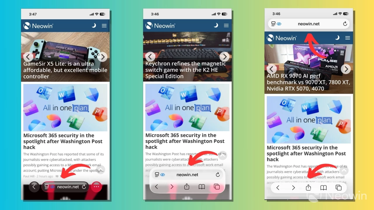 Макеты вкладок iOS 26 Safari