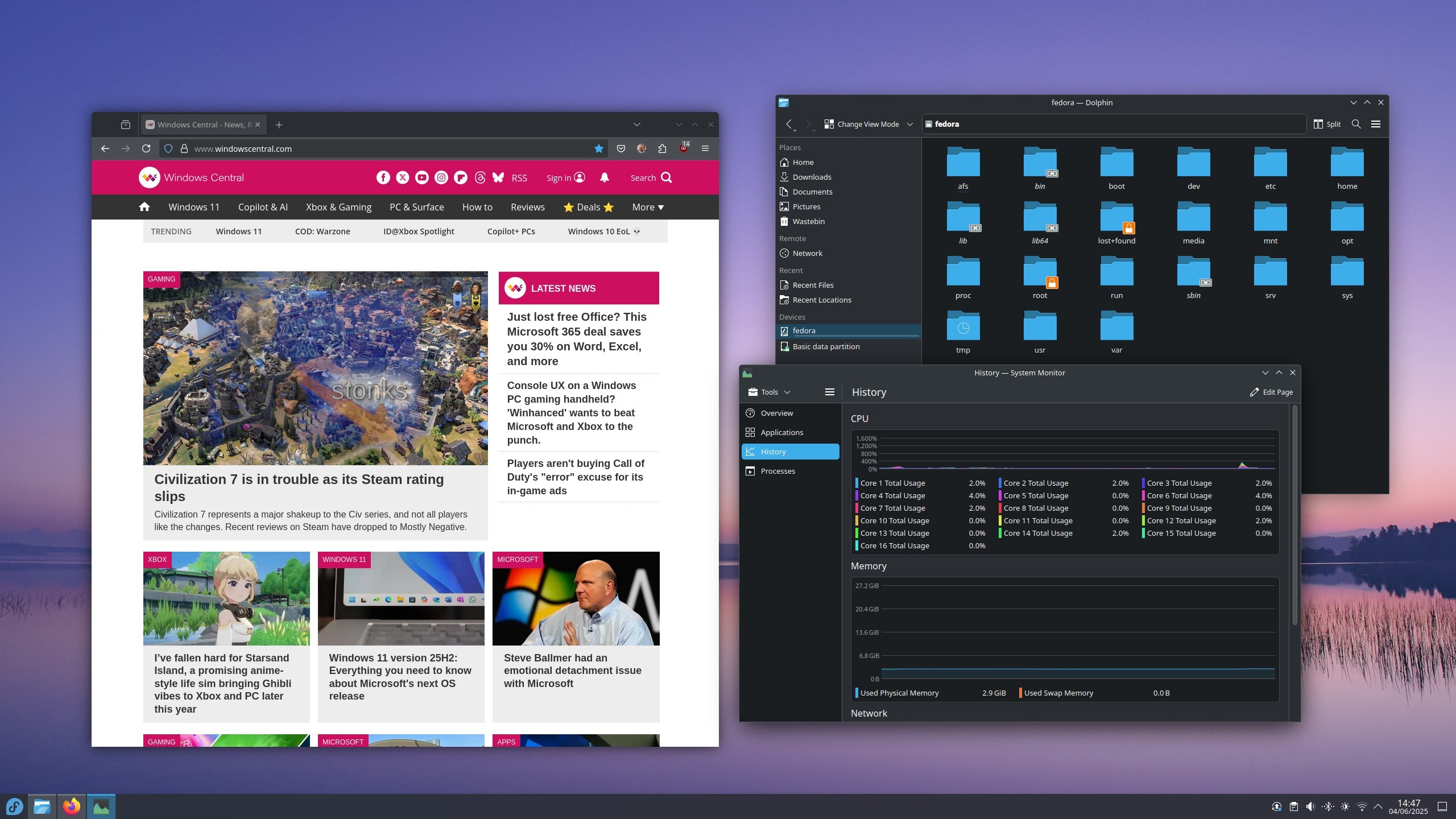 KDE desktop environment on Linux