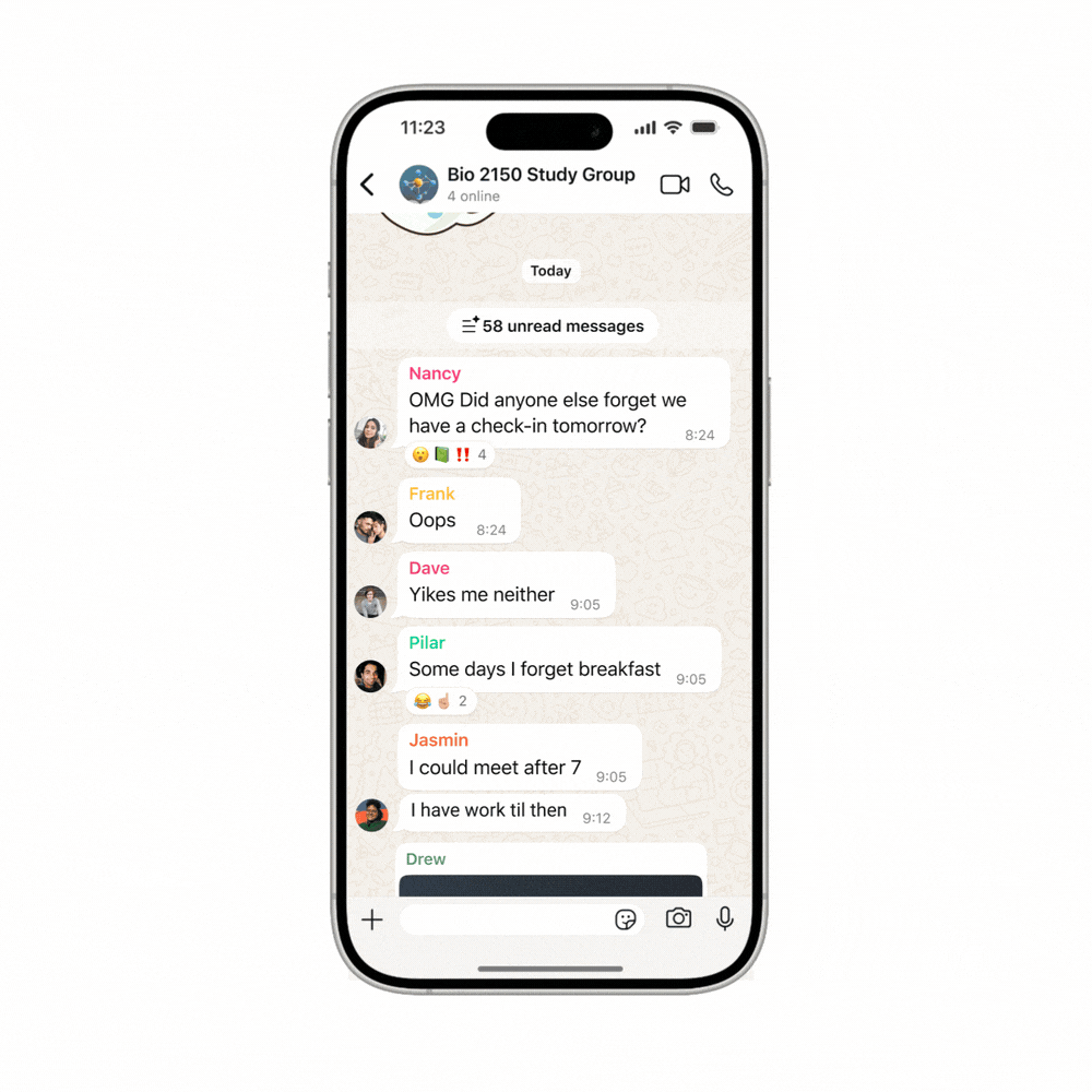 Сводки сообщений WhatsApp