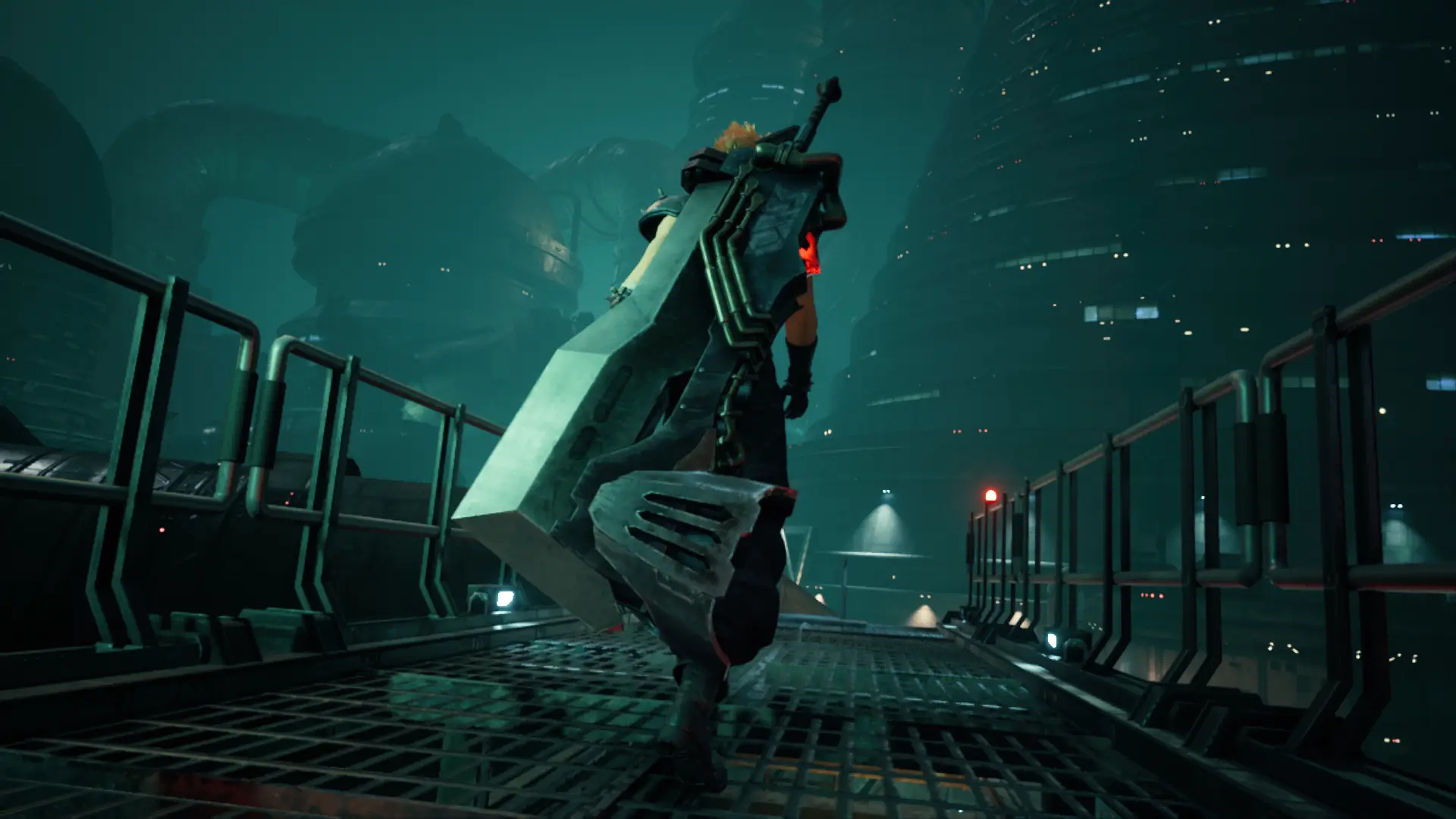 Клауд с Wyvern Ignition Greatsword из Monster Hunter World в модифицированной версии Final Fantasy VII Remake