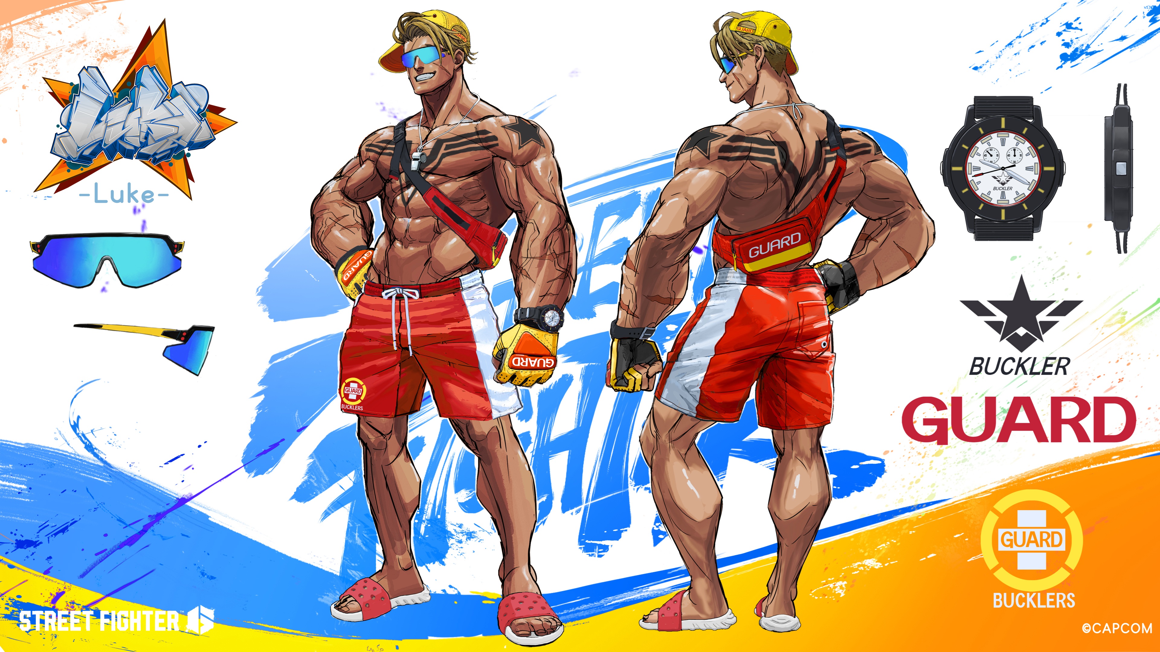 Концепт-арт Люка в купальнике для Street Fighter 6