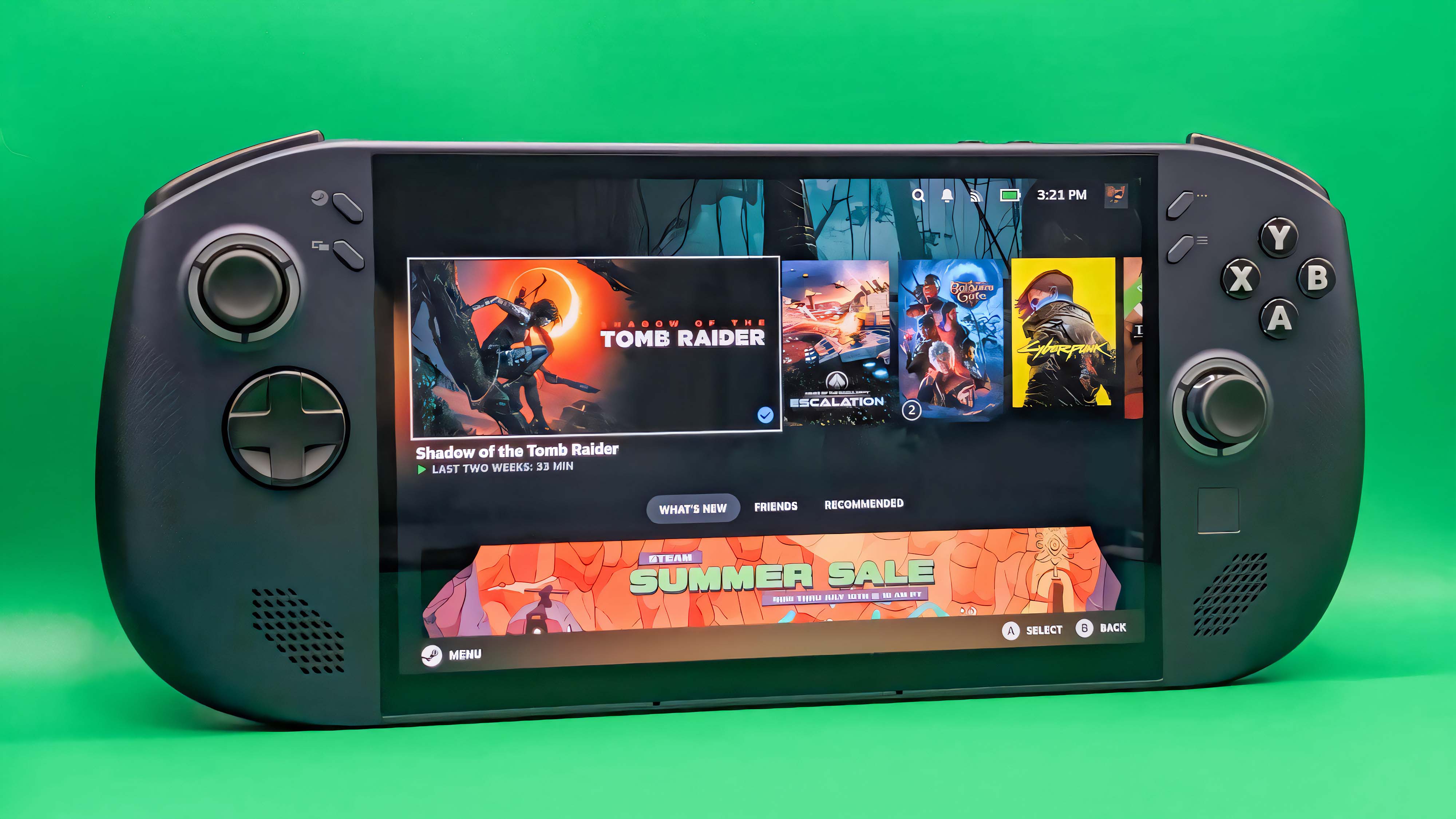 Lenovo Legion Go S (SteamOS) демонстрирует библиотеку Steam.