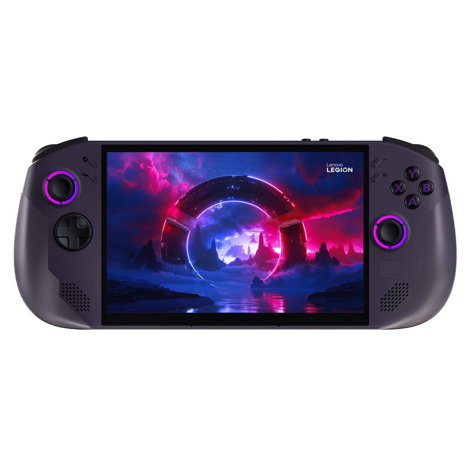 Рендер Lenovo Legion Go S с SteamOS на белом фоне.