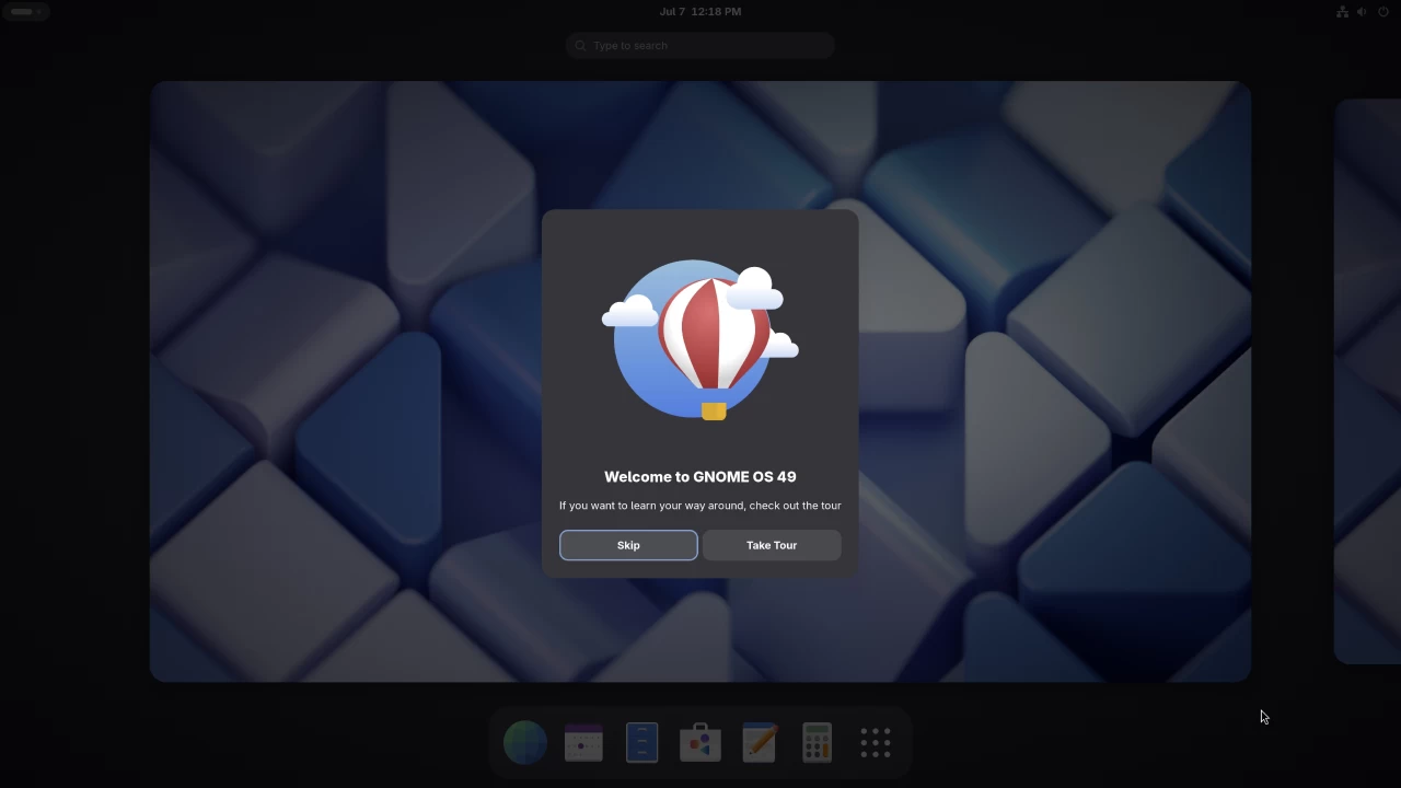 GNOME OS 49 запущен в Boxes