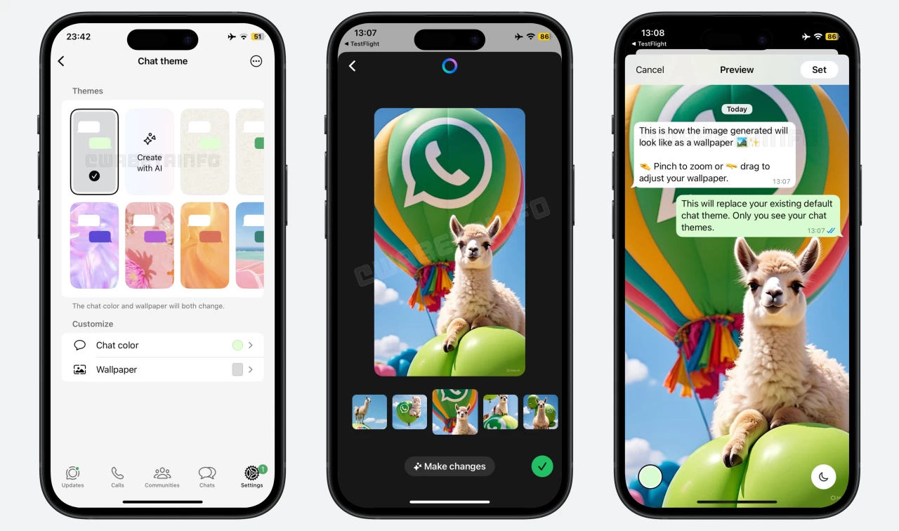 Обои WhatsApp, созданные с помощью Meta AI
