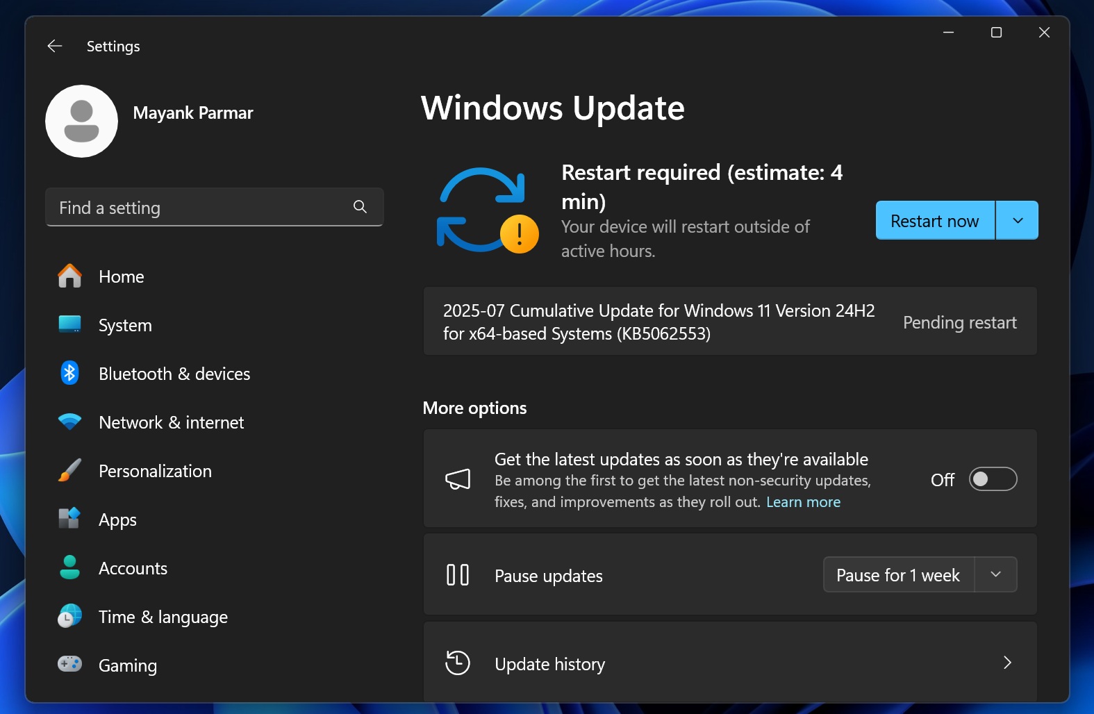 Изображение к статье: Проблемы с обновлением Windows 11 KB5062553: ошибки установки и странности с брандмауэром (июль 2025) - Windows 11 на MSReview.net