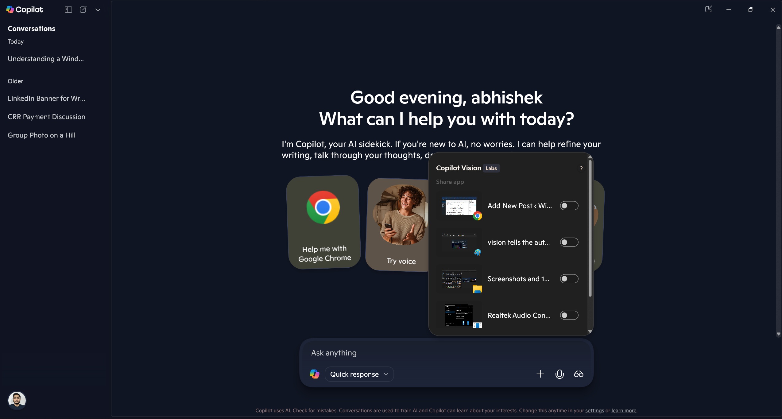 Изображение к статье: Copilot Vision в Windows 11: Искусственный интеллект теперь видит ваш экран и готов помочь (бесплатно!) - Windows 11 на MSReview.net