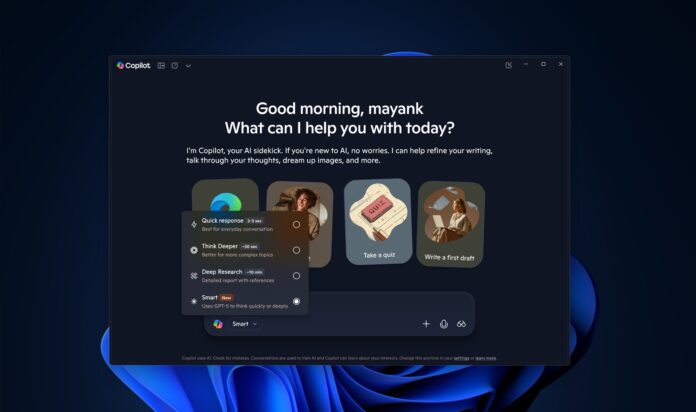 Изображение к статье: Copilot в Windows 11: получите бесплатный доступ к "умному" GPT-5 (с небольшими ограничениями) - Windows 11 на MSReview.net