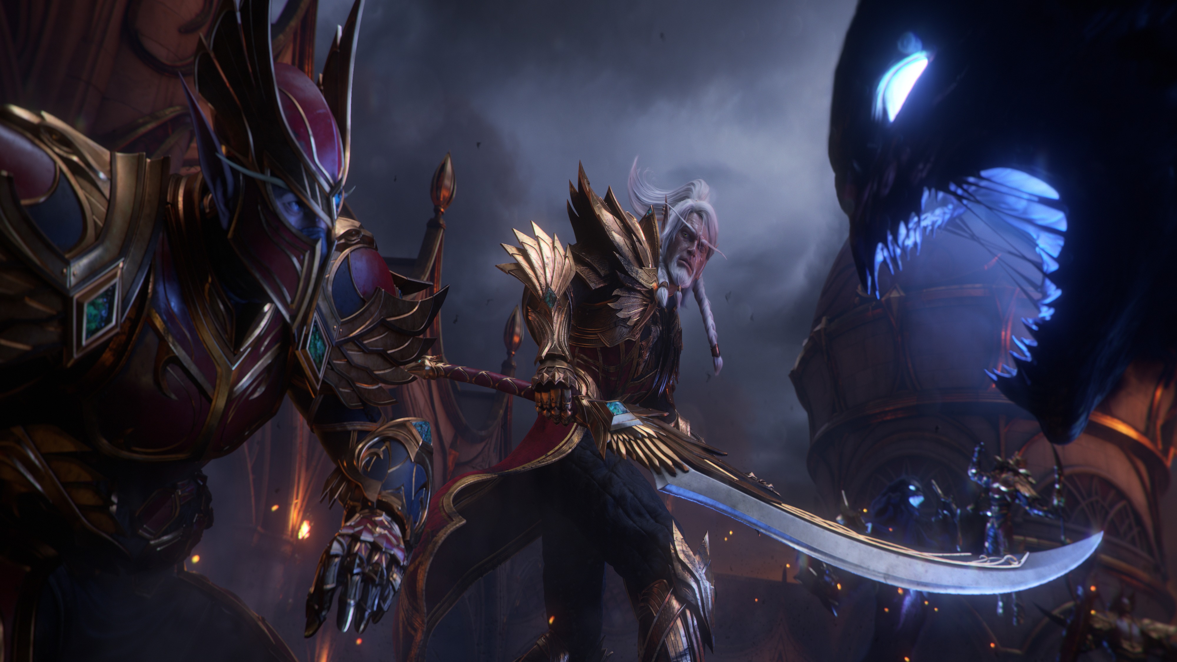 Скриншот из World of Warcraft: Midnight, где эльфы крови сражаются с Похитителями Бездны