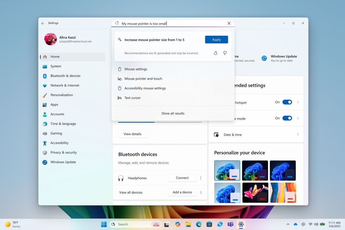 Изображение к статье: Искусственный интеллект в Windows 11: ваш компьютер увидит мир вашими глазами - Windows 11 на MSReview.net