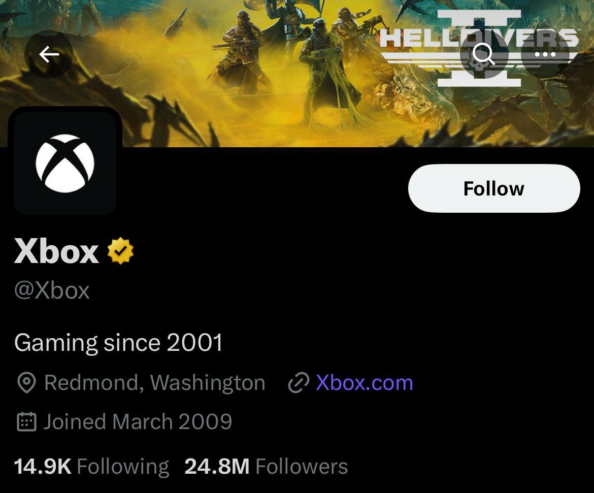 Баннер Xbox в Twitter