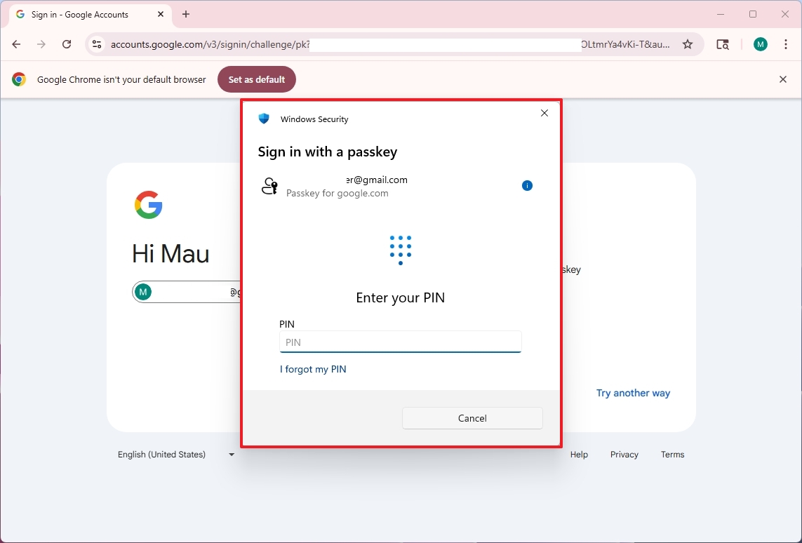 Windows Hello passkey new UI