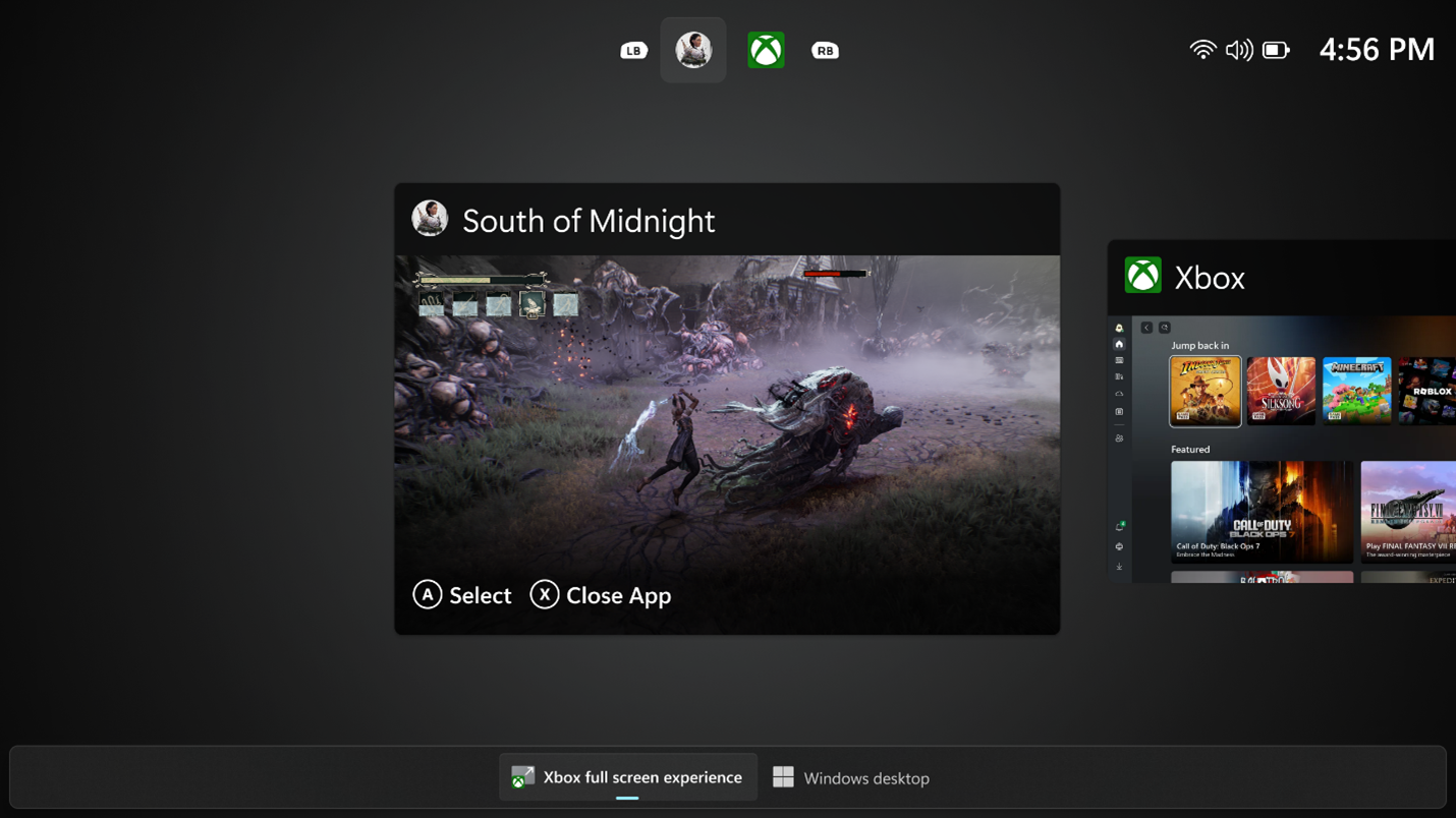 Полноэкранный режим Xbox PC app