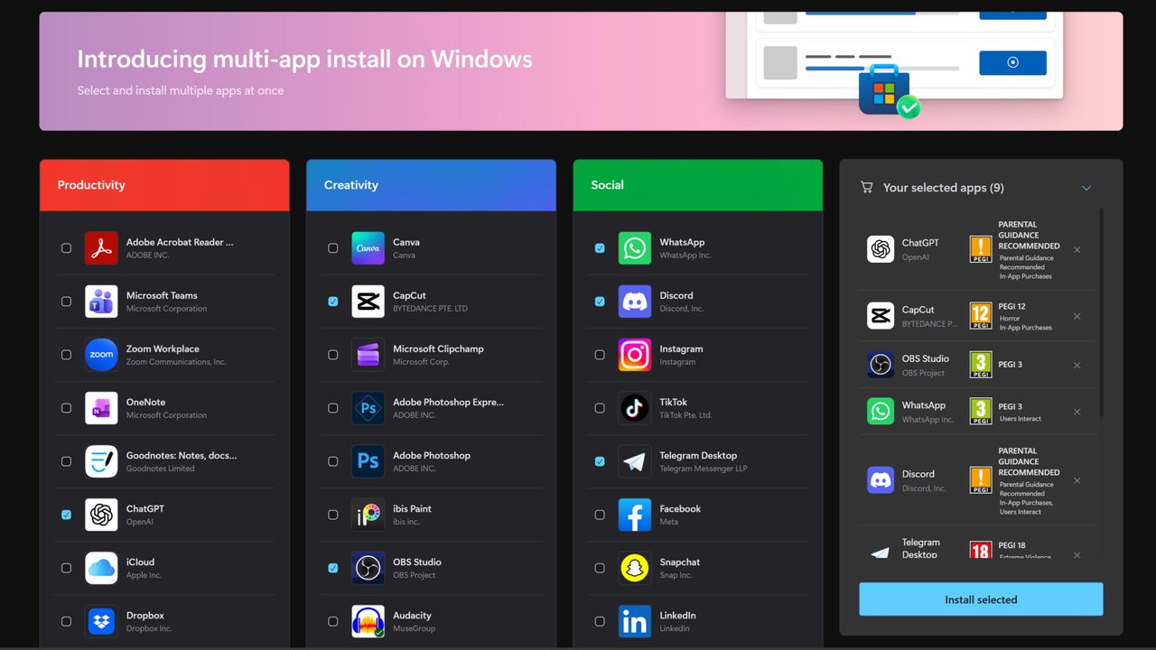 Изображение к статье: Microsoft Store теперь позволяет создавать сборки для одновременной установки приложений - Microsoft Store на MSReview.net