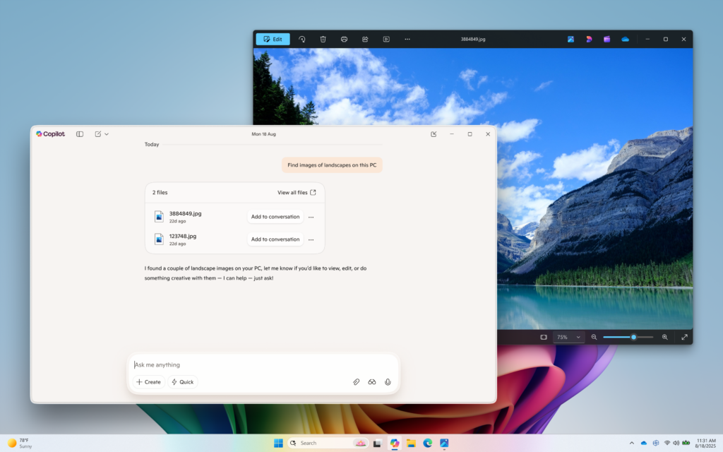 Изображение к статье: Второй пилот для Windows: семантический поиск и новый дом начинают распространяться среди инсайдеров Windows - Pc на MSReview.net