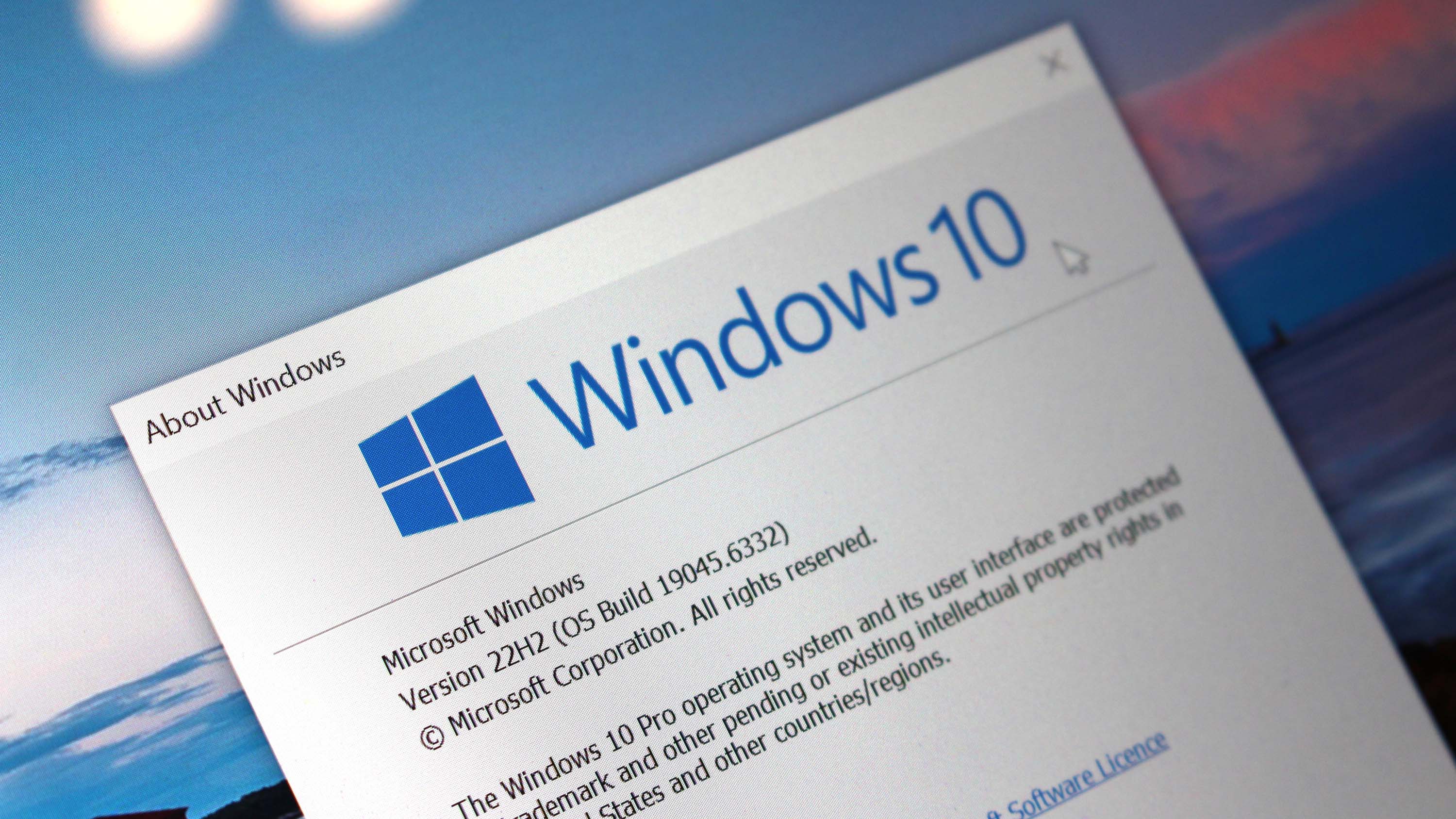 Windows 10 running on a laptop with desktop elements displayed on its screen