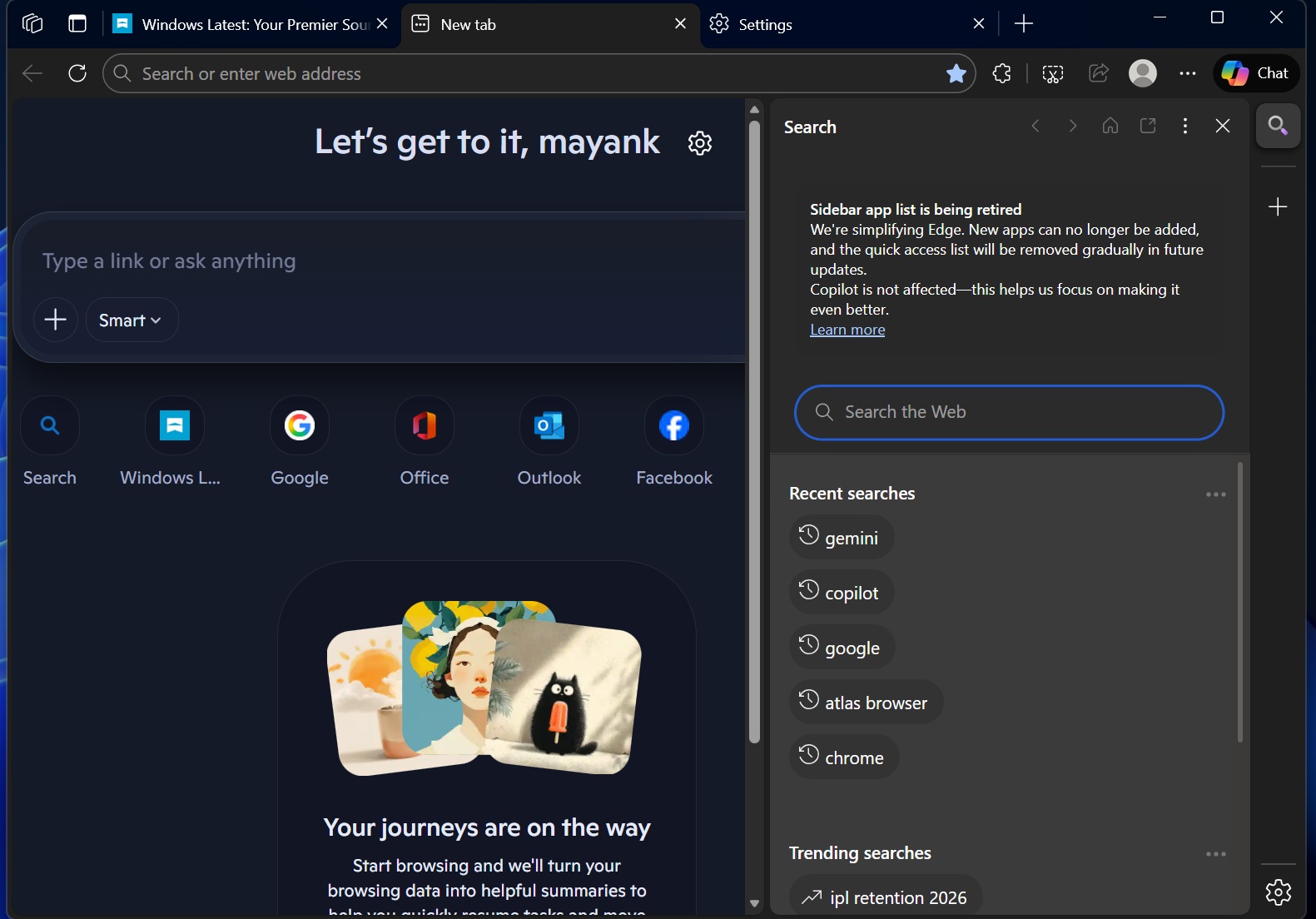 Изображение к статье: Microsoft Edge избавляется от боковой панели приложений ради Copilot: зачем и почему это спорно - Edge на MSReview.net