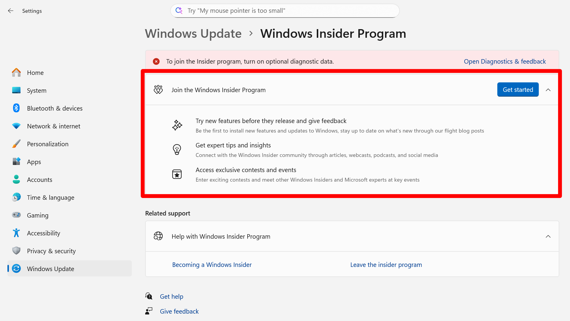 Windows 11 settings