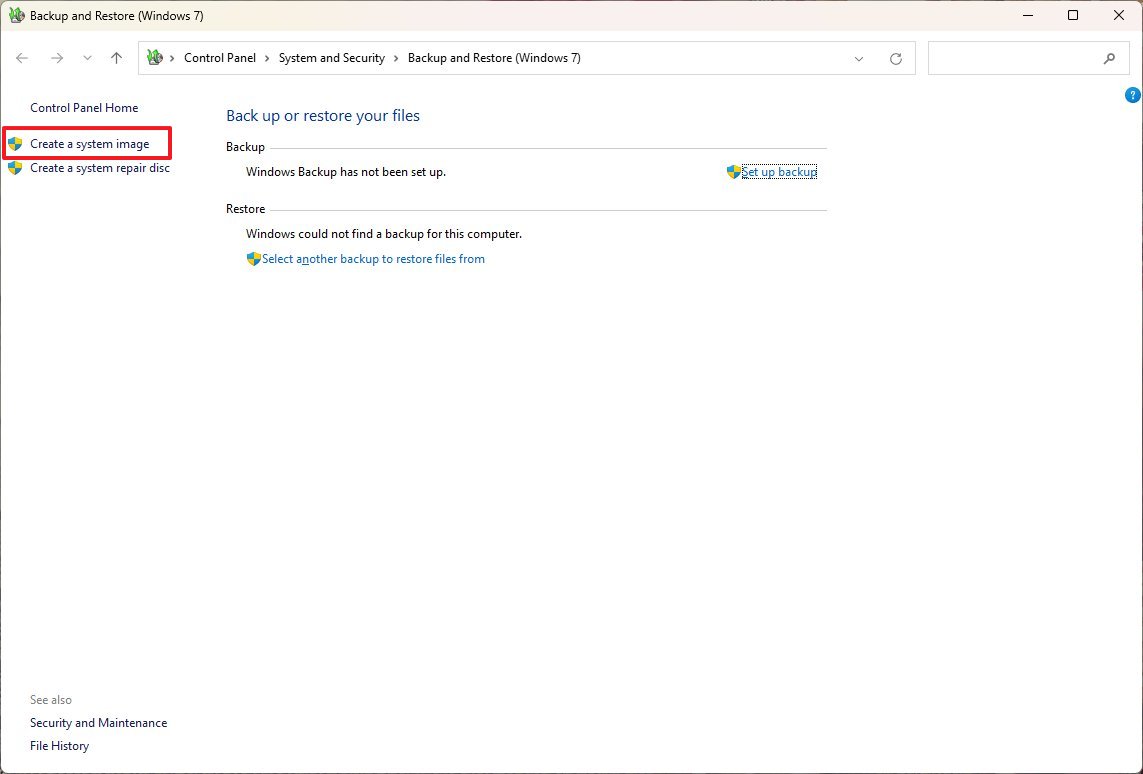 Create system image