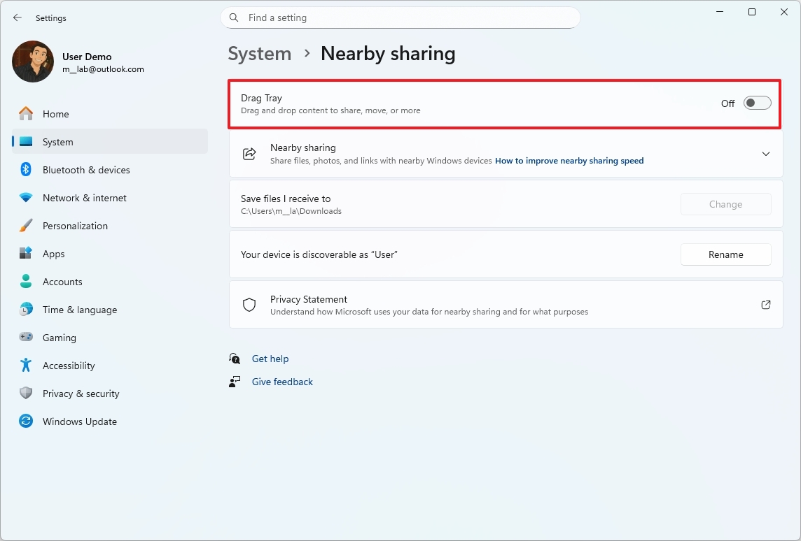 Drag Tray disable option