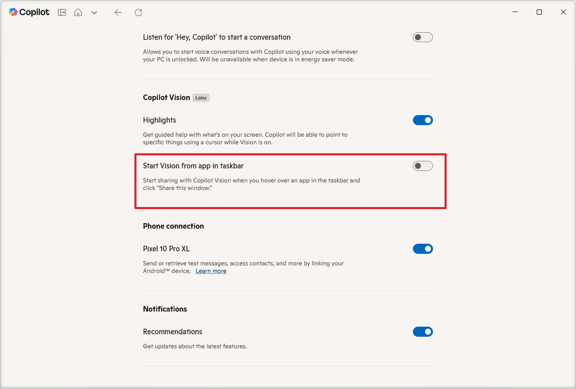 Share with Copilot option disabled