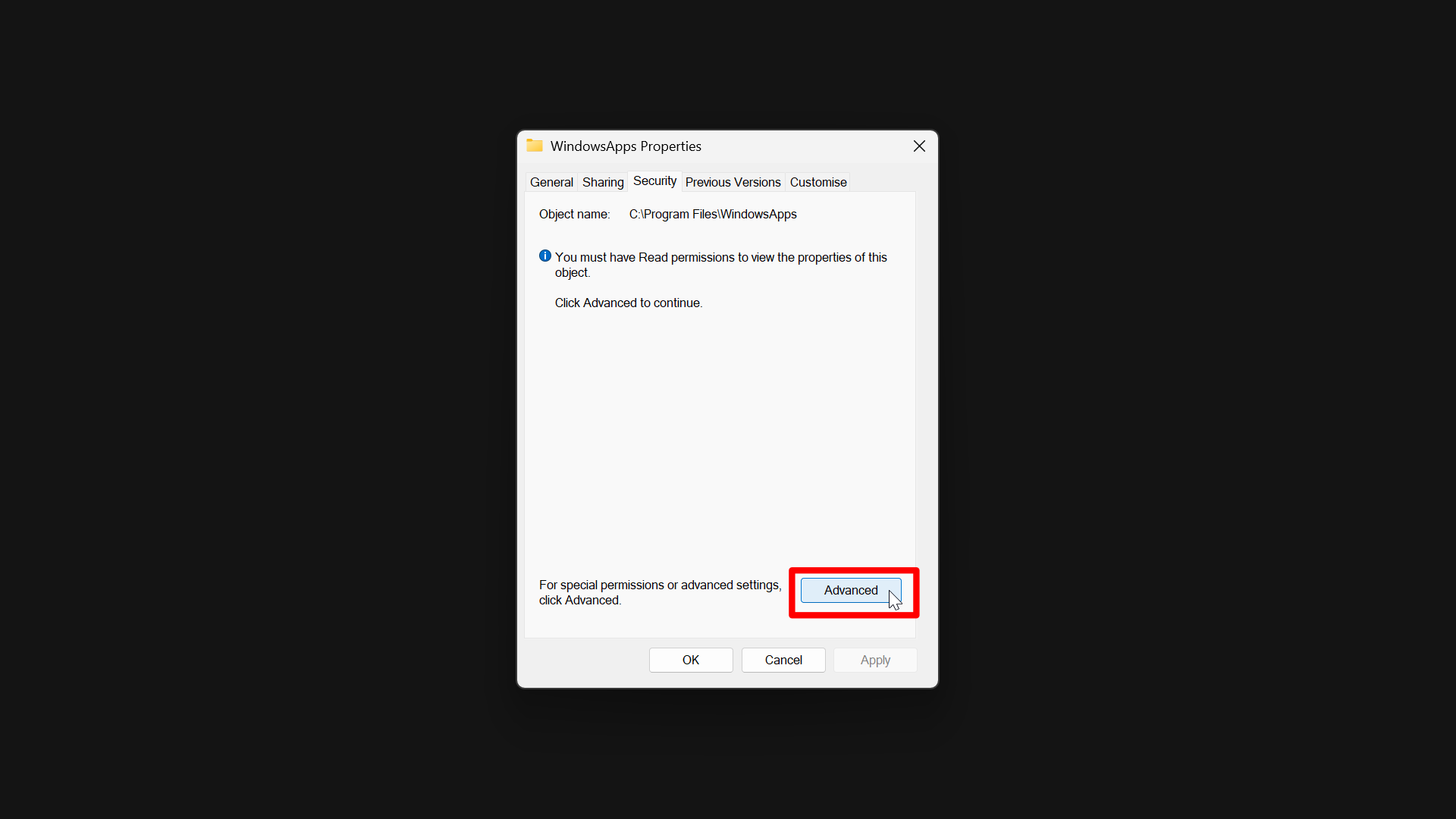 Пошаговое руководство по доступу к папкам WindowsApps