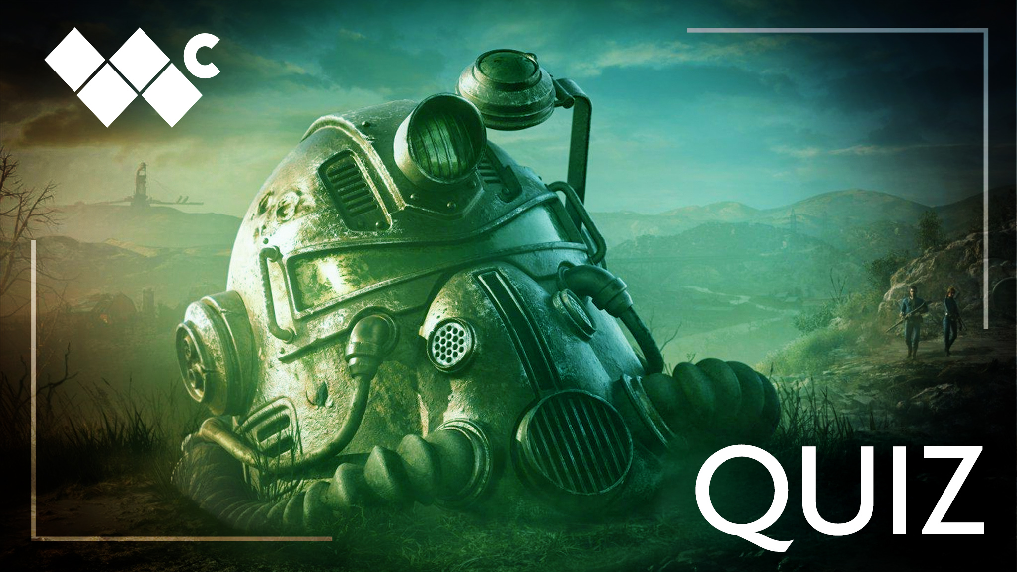 Шлем Силовой брони из Fallout на земле в пустоши.