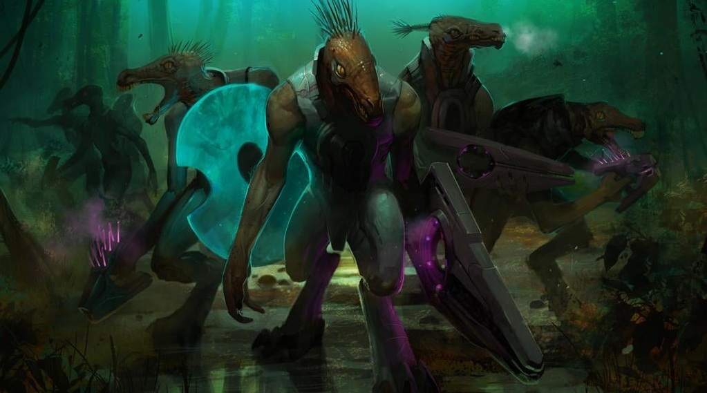 Concept art of Jackals in Halo Wars with their most dreaded weapon.