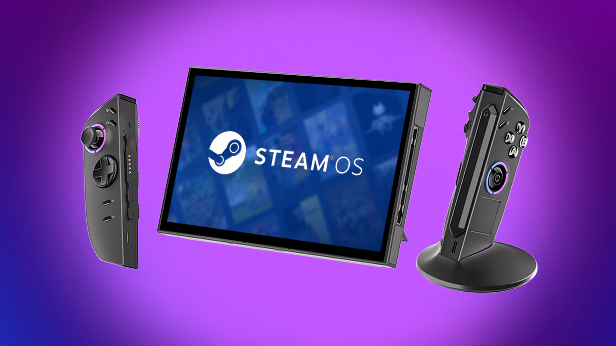 Legion Go 2 (SteamOS) с отсоединенными контроллерами.