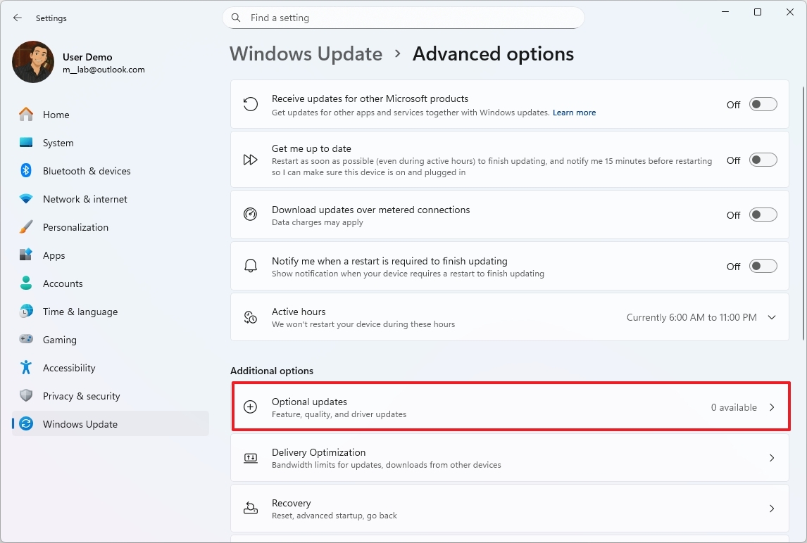 Optional updates