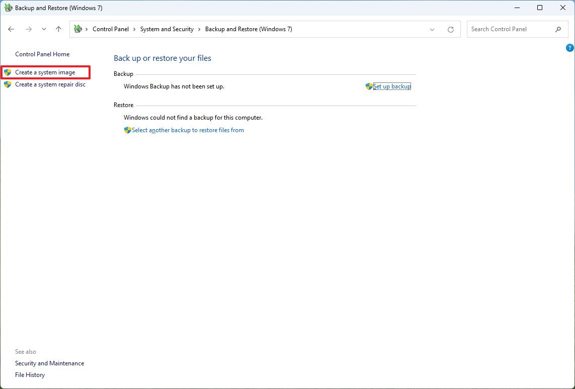 Create system image