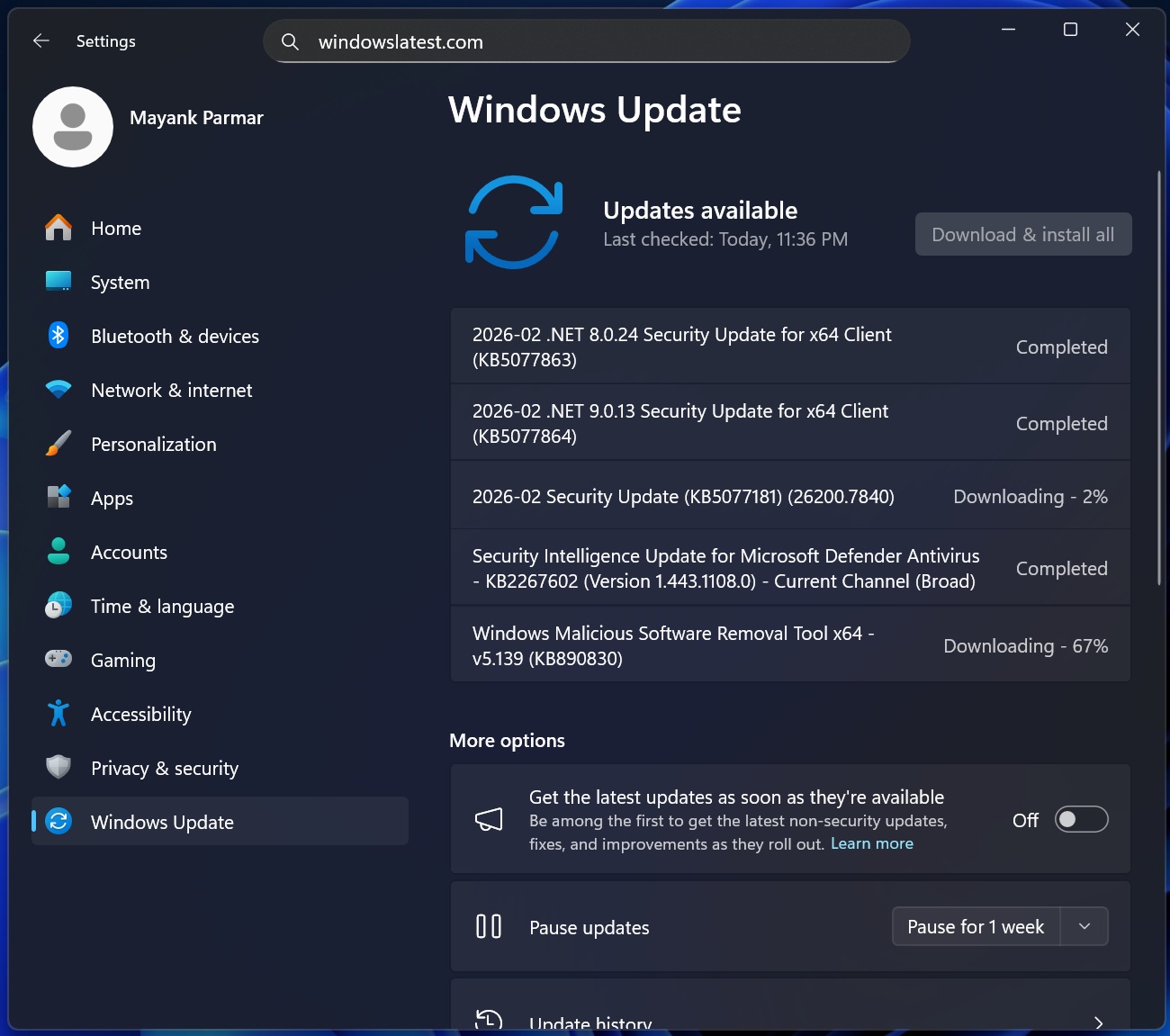 Изображение к статье: Windows 11 KB5077181: "Cross-Device Resume", новый "Пуск" и гибкий Smart App Control! - Windows 11 на MSReview.net