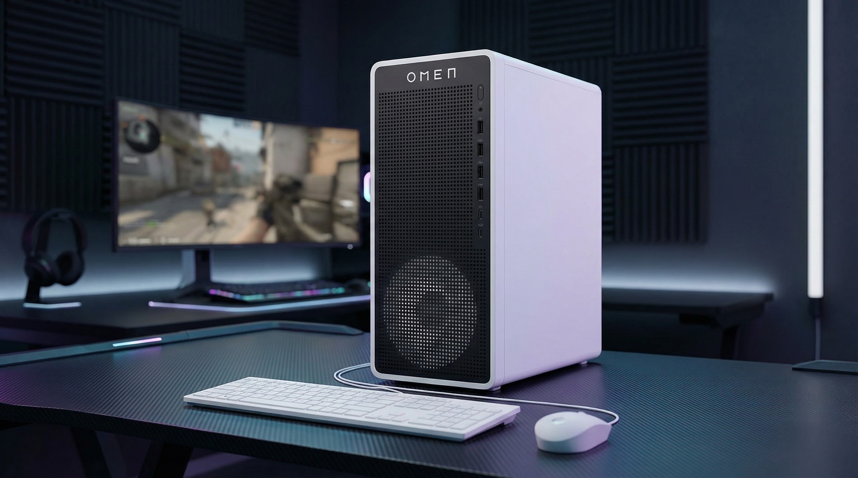 HP Omen 16L gaming desktop PC visualized