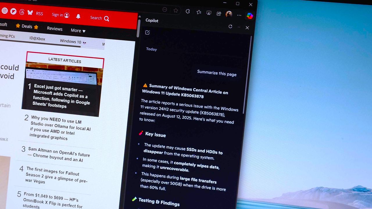 Изображение к статье: Microsoft Copilot и Outlook объединились, чтобы создать худшую функцию Edge, но еще есть время ее отменить - Software_apps на MSReview.net