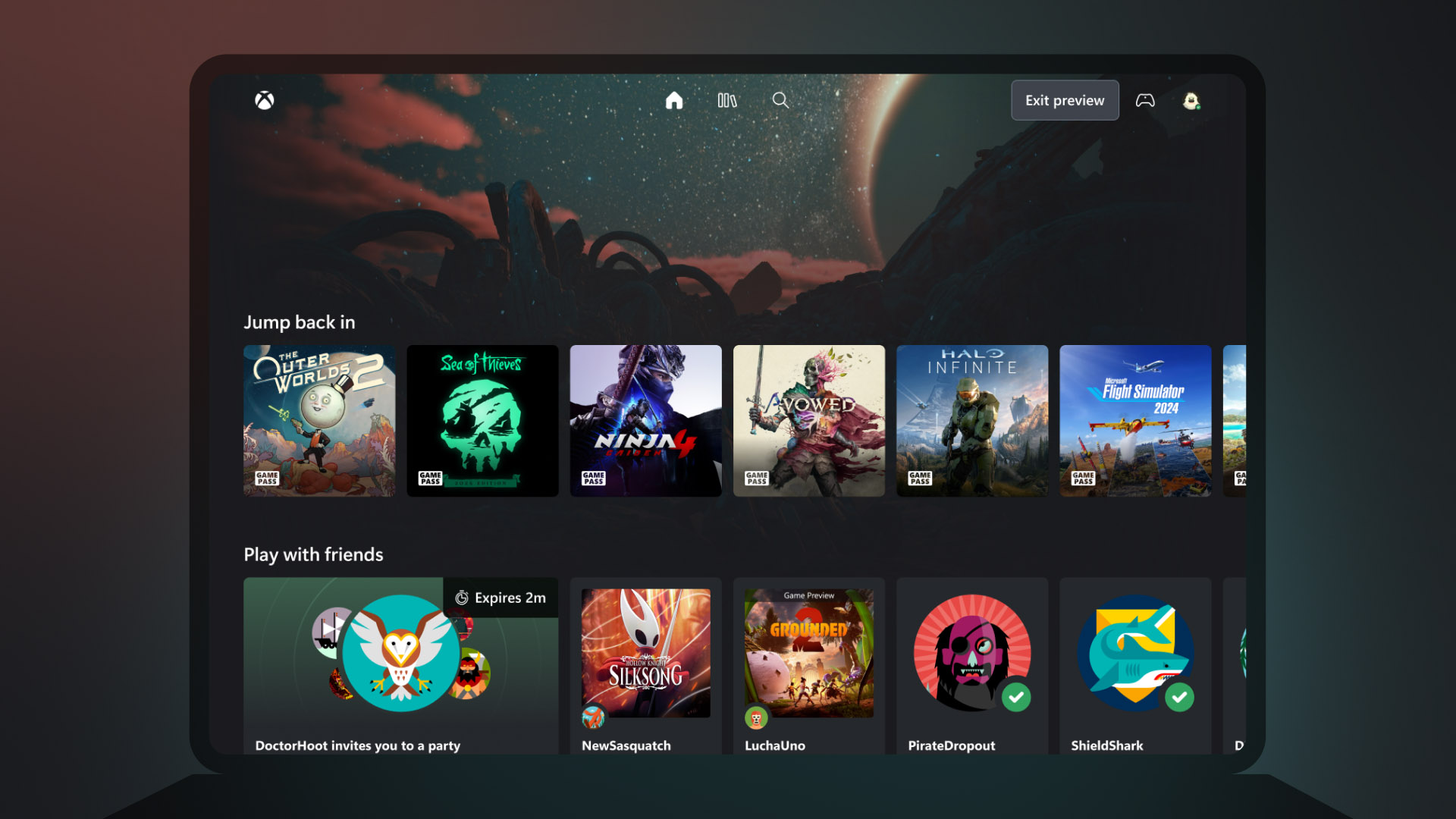 Images of Xbox February updates
