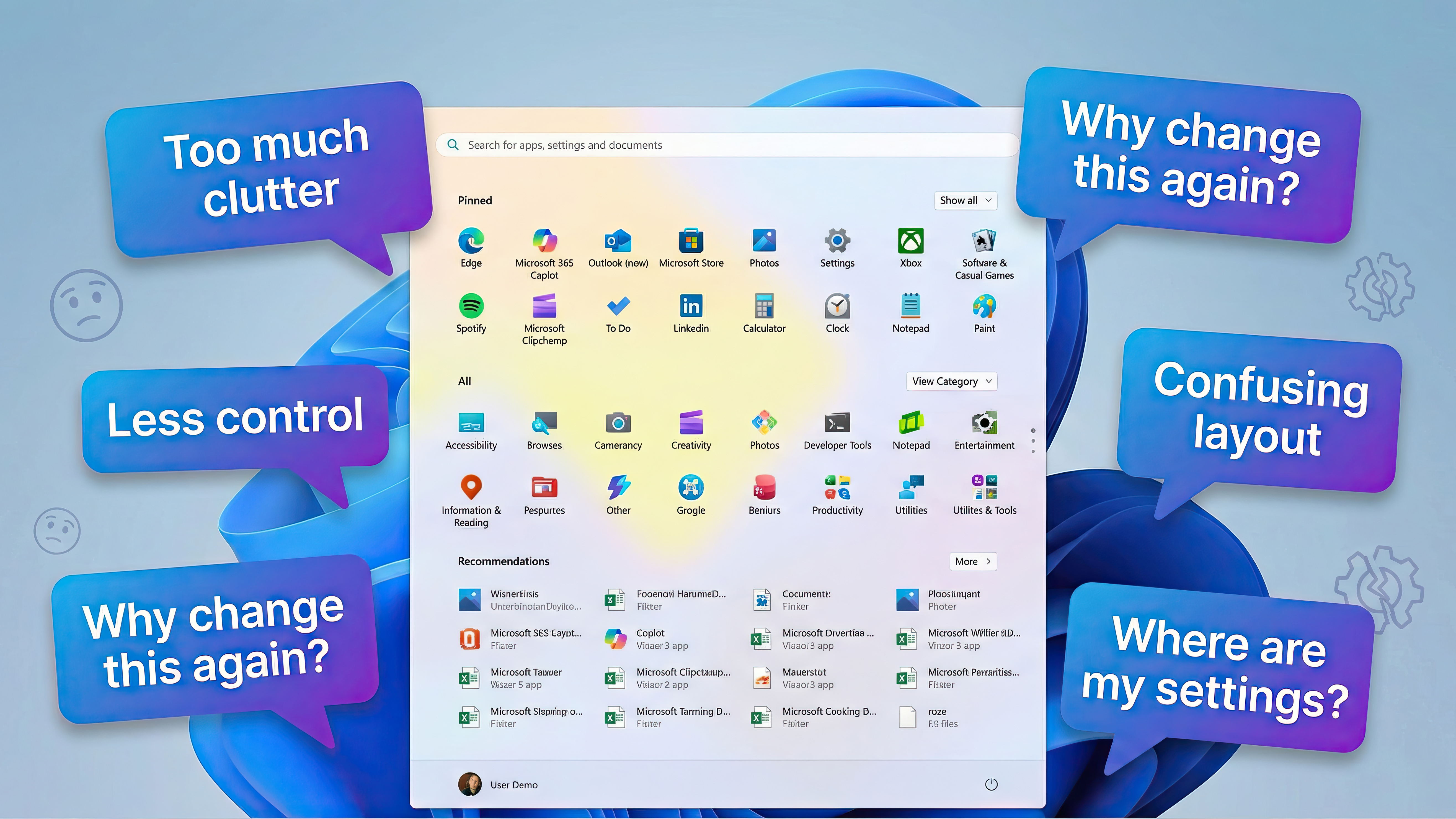 Новое стартовое меню Windows 11