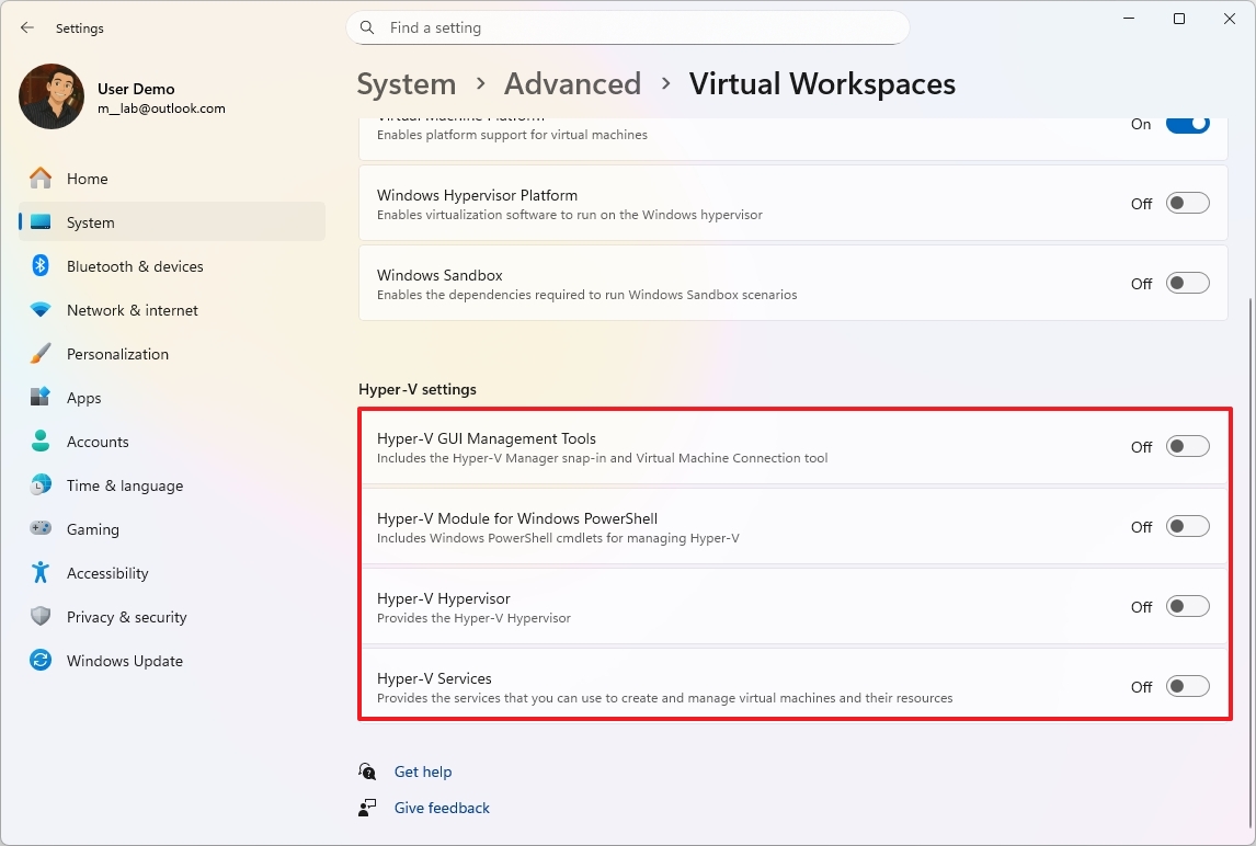 Hyper-V enabled