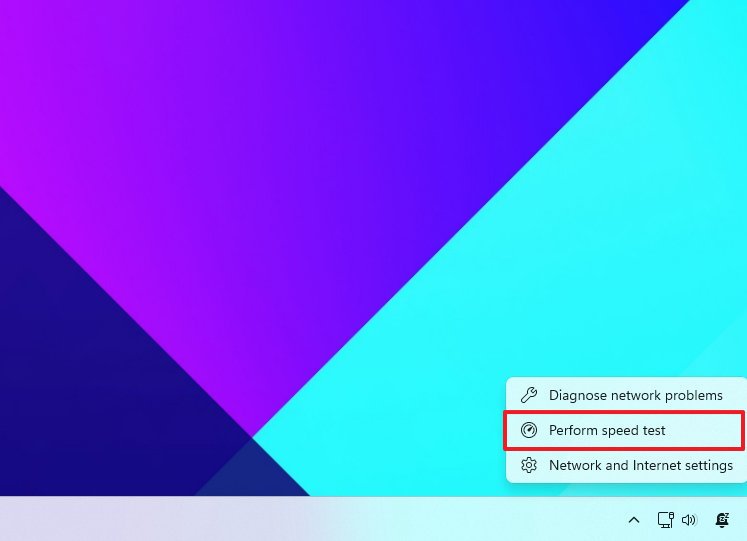 Network speed test