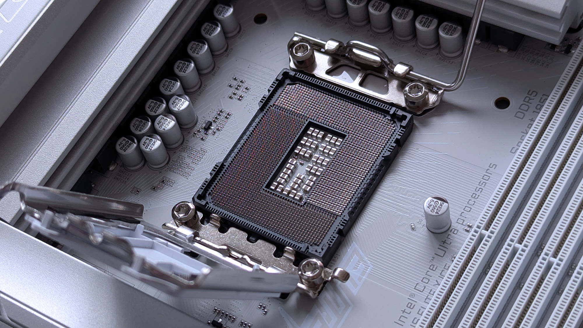 LGA 1851 socket on a motherboard