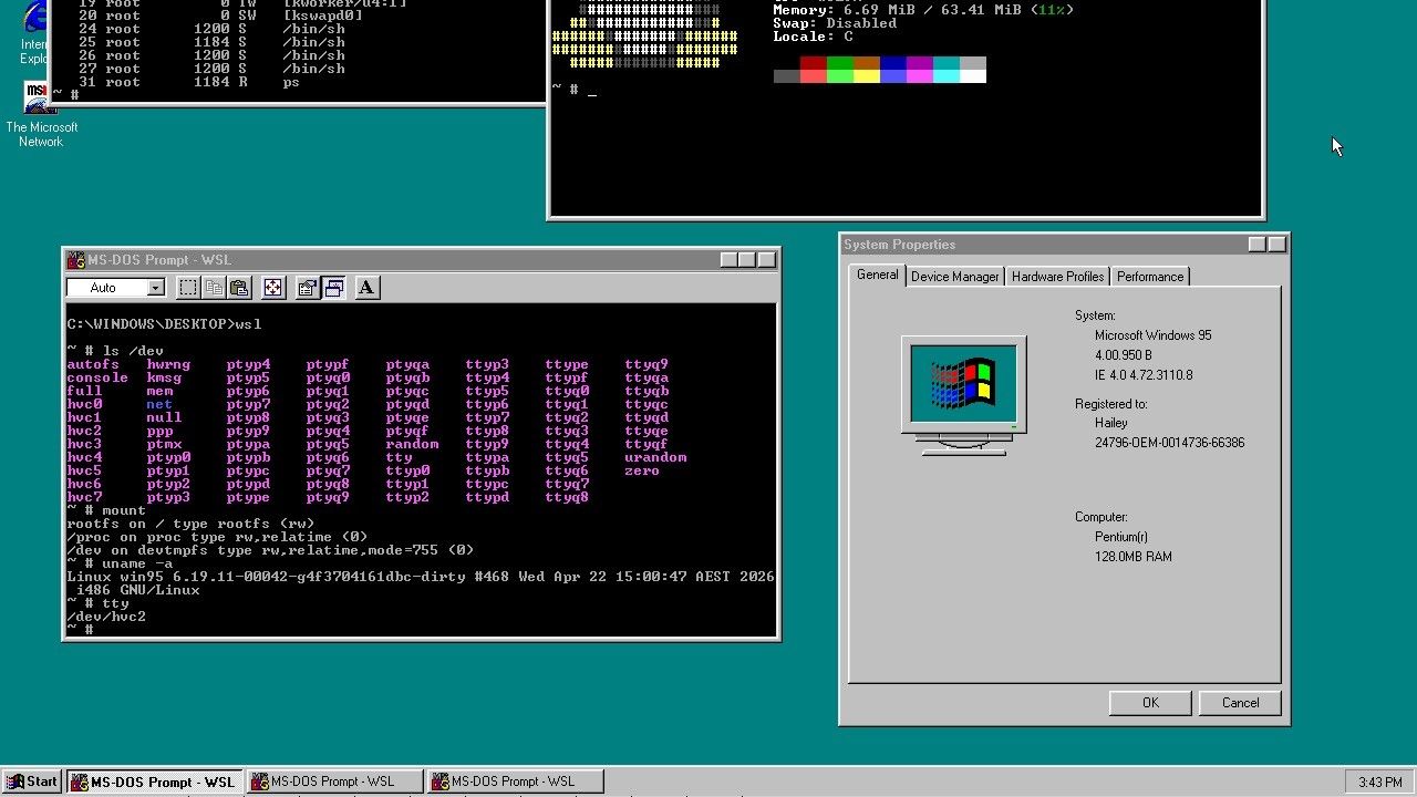 Изображение к статье: Этот инструмент приносит Linux в Windows 95 без виртуализации - Windows-95 на MSReview.net