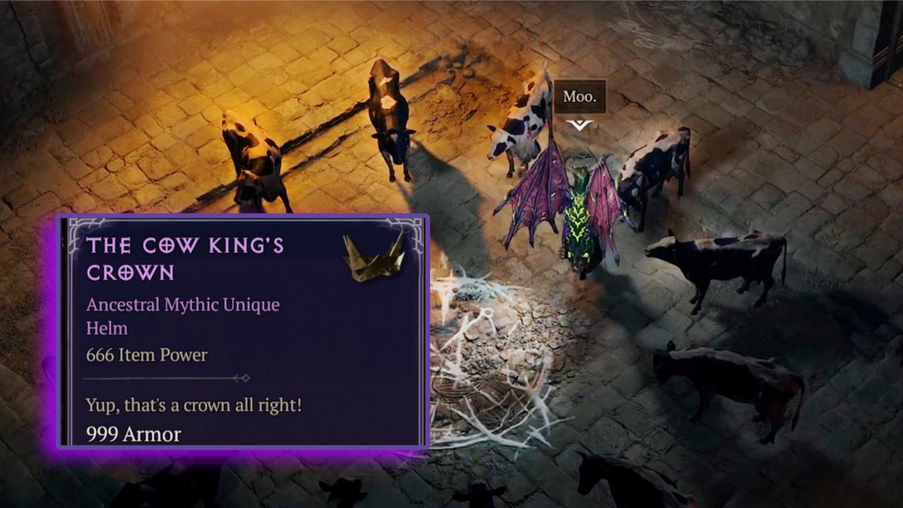 Изображение к статье: Был найден уровень коровы Diablo 4, из которого выпадает безумный, но совершенно бесполезный мифический уникальный предмет - Игры на MSReview.net