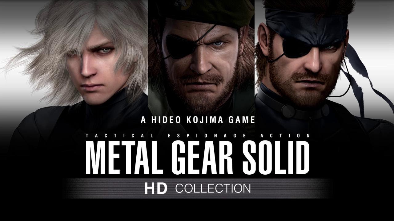 Cover image for Metal Gear Solid HD Collection showing three intense characters, each wearing tactical gear, under the game's title and tagline.