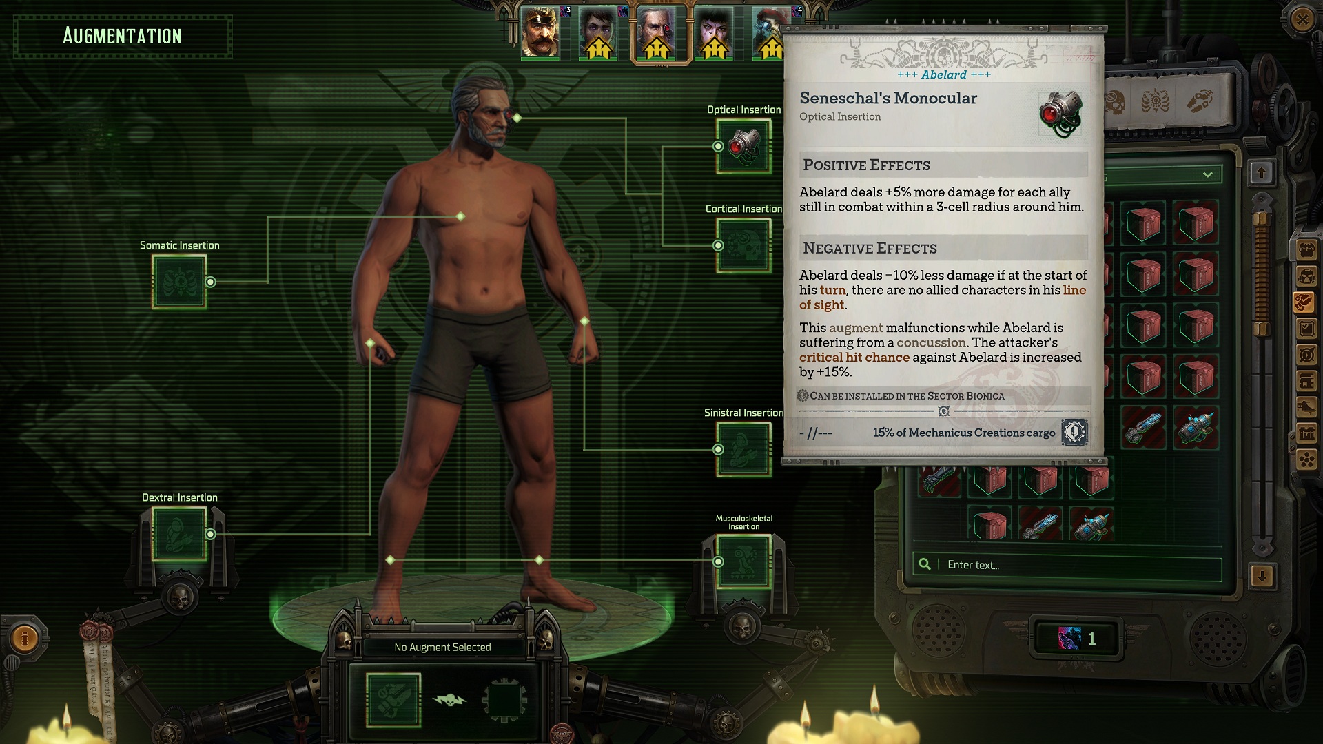 Система аугментаций в Rogue Trader