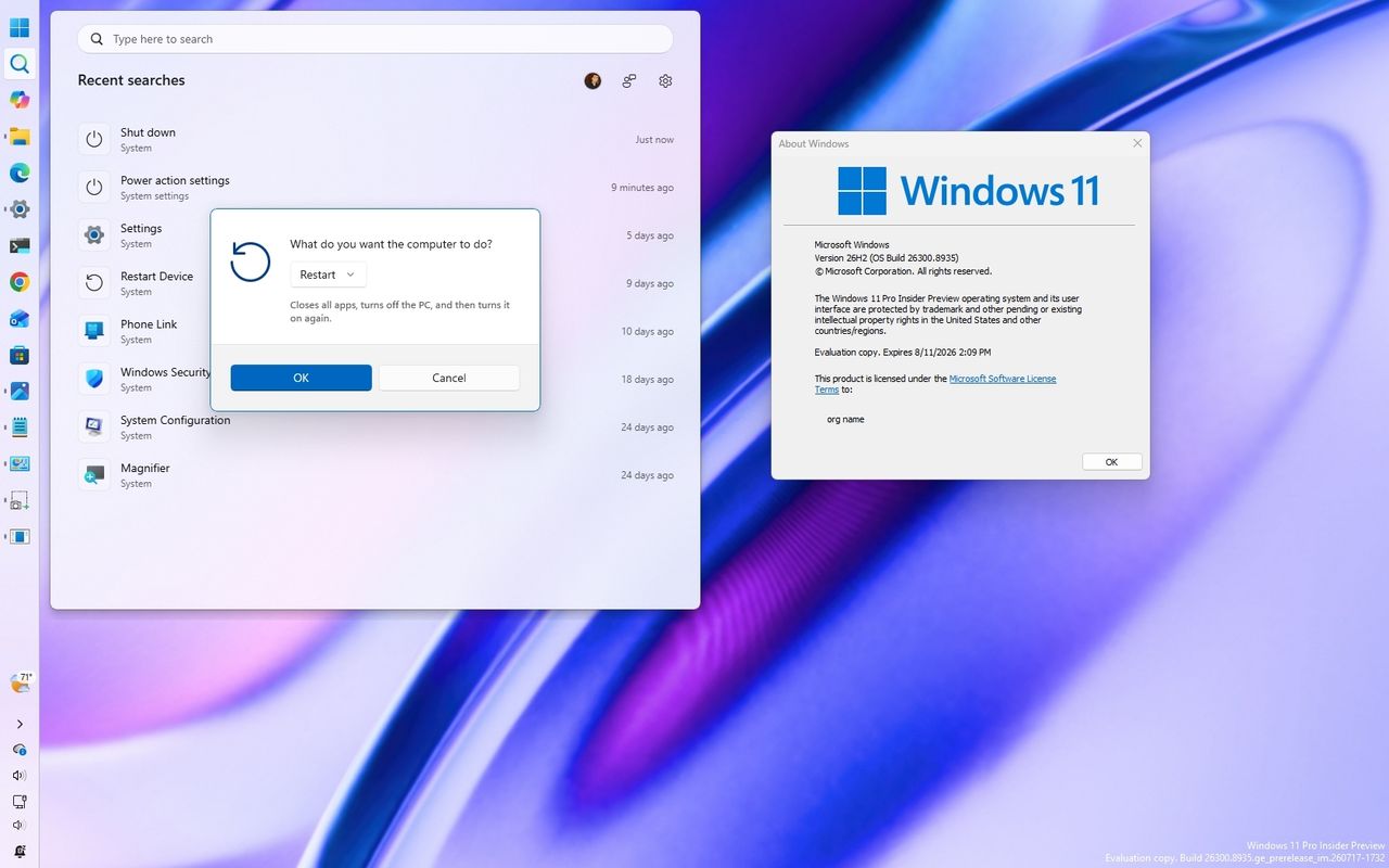 Все, что мы знаем о большом обновлении Windows 11 2026 (26H2), которое выйдет этой осенью, включая изменения в меню «Пуск», панели задач и поиске