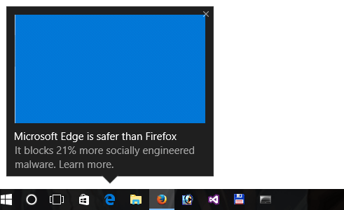 Microsoft напоминает, что браузер Edge безопаснее, чем FireFox