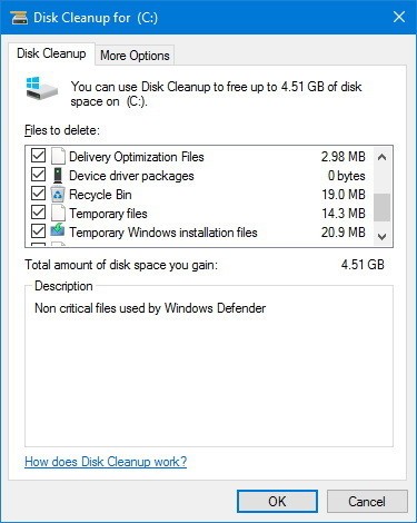 1491559012 disk cleanup windows 10 freeup space