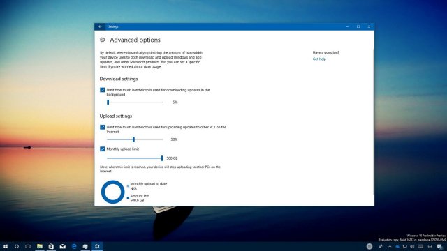 Windows 10 Fall Creators Update позволит ограничивать пропускную способность для обновлений
